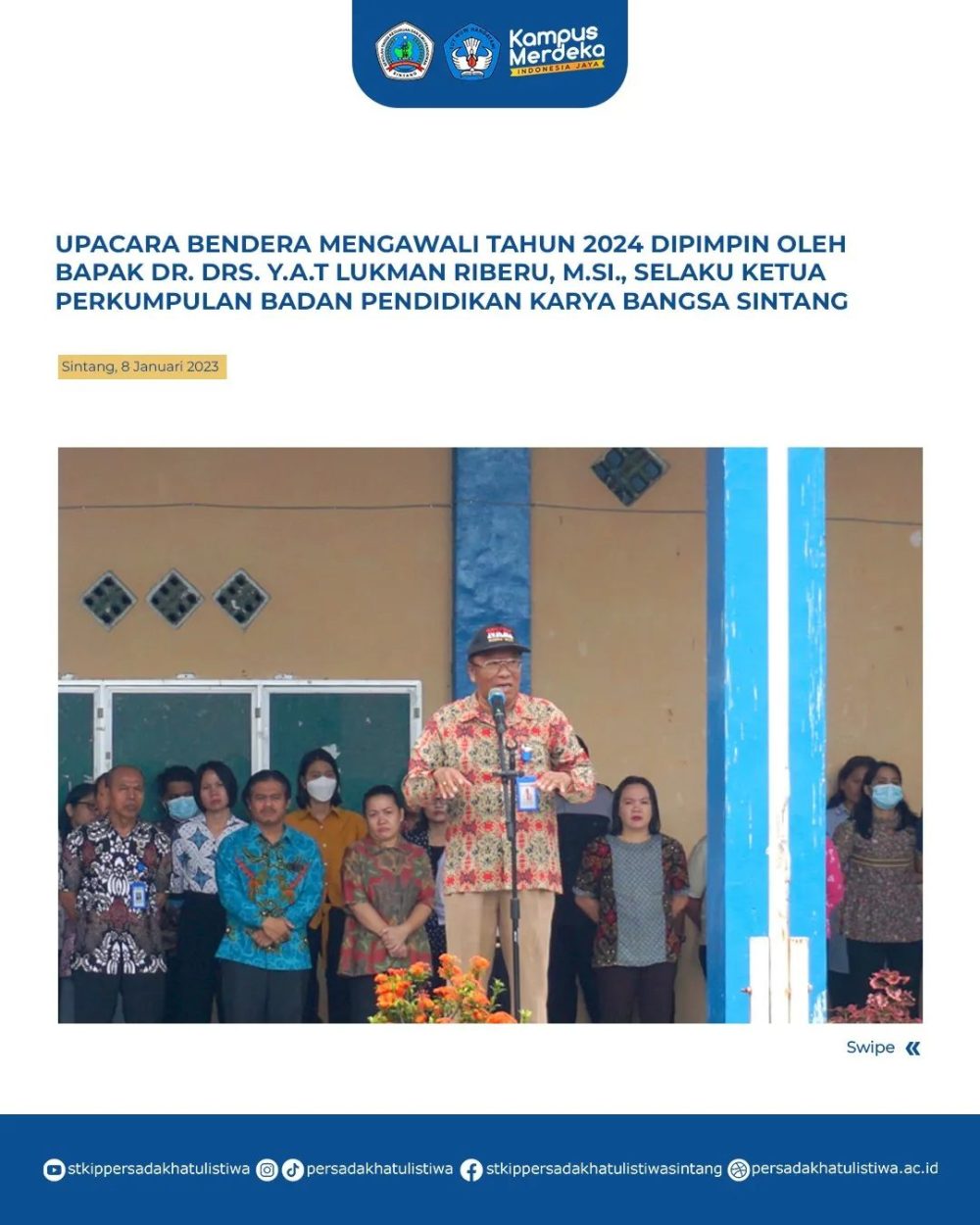 Upacara Bendera Mengawali Tahun 2024 Di Pimpin Ketua Perkumpulan Badan ...